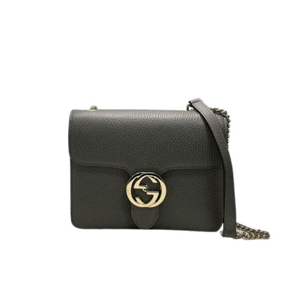 Gucci Small Interlocking GG Calfskin Grey GHW