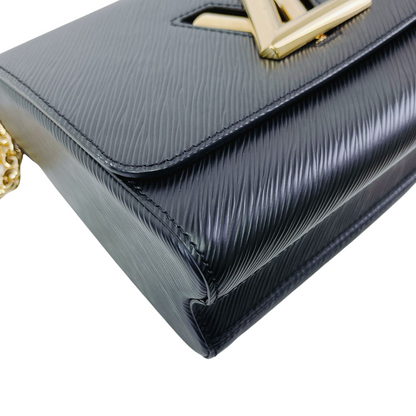 Louis-Vuitton Twist Epi Leather MM Black GHW