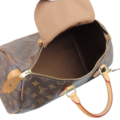 Louis-Vuitton Monogram Speedy 35 Brown GHW
