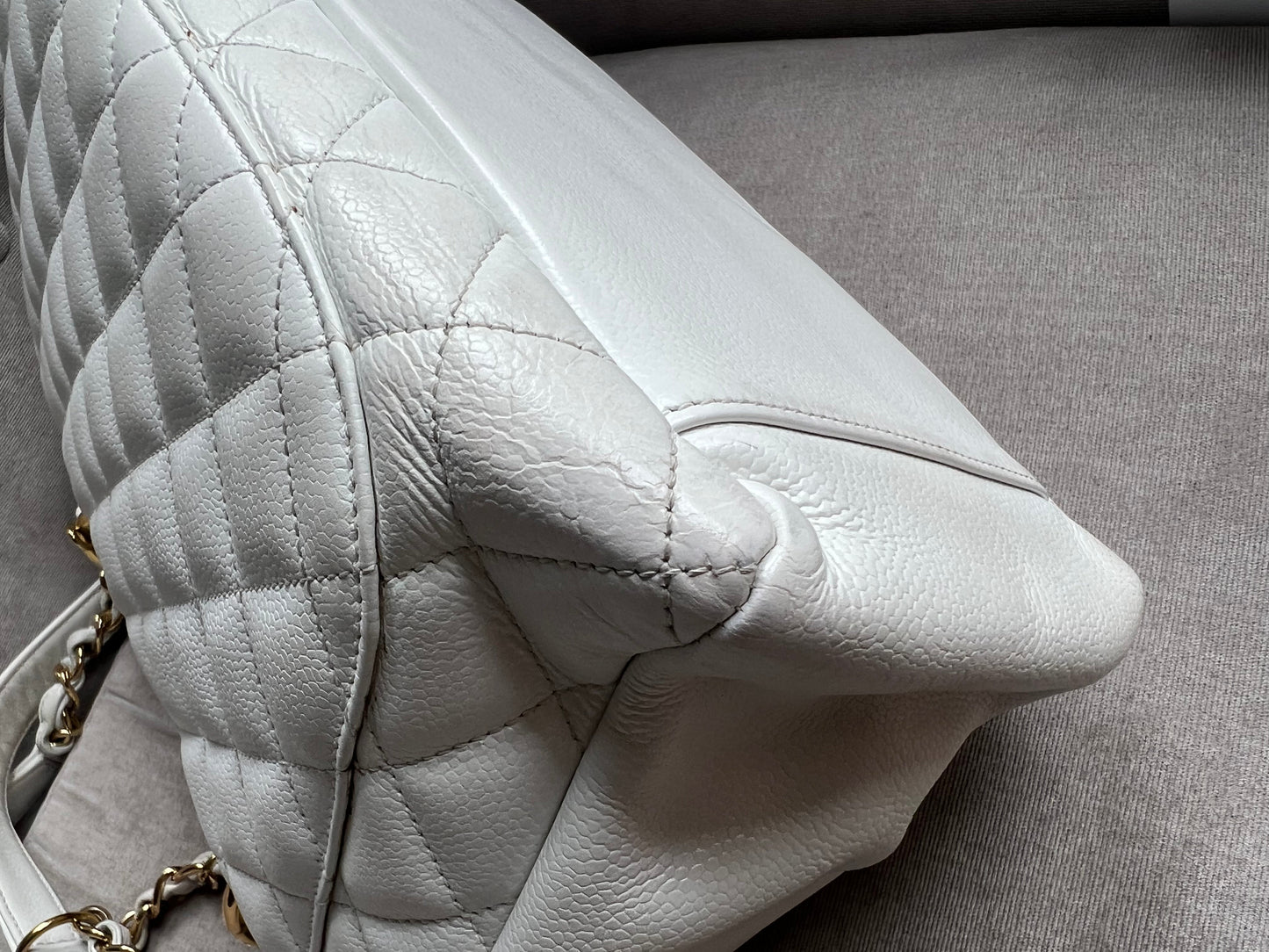 Chanel White Caviar Grand Shopper Tote (GST)