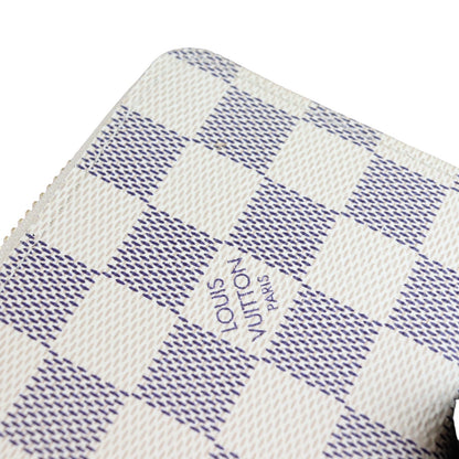 Louis-Vuitton Clemence Wallet Damier Azure Canvas White GHW