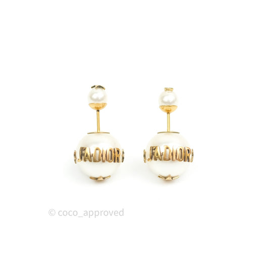 Christian Dior Pearl Mise En Dior Tribal J'adior Earrings Gold