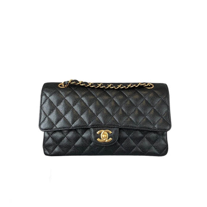 Medium Classic Flap Caviar Black GHW