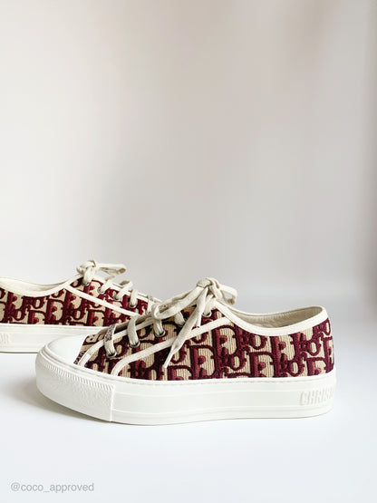 Christian Dior Canvas Oblique Walk'N'Dior Low Top Sneakers Deep Red 37