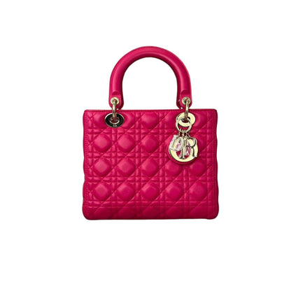 Lady Dior Lambskin Medium Pink GHW