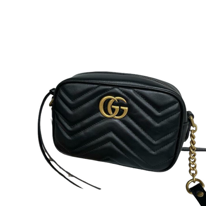 Gucci GG Marmont Mini Camera Black GHW