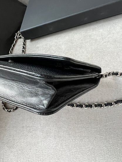 Chanel Black Caviar Timeless Wallet on Chain