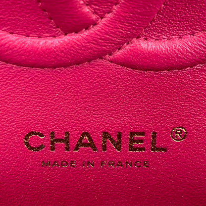 Classic Chevron Double Flap Medium Lambskin Pink GHW