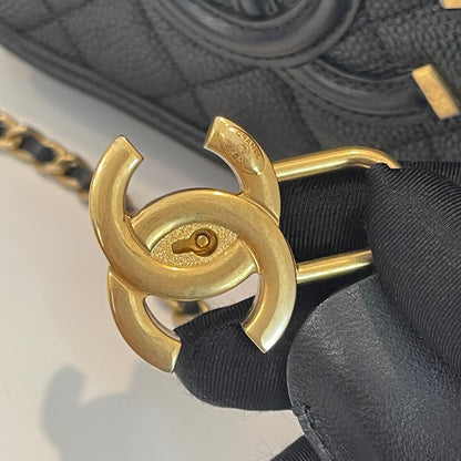 Filigree Vanity Case Caviar Small Black GHW