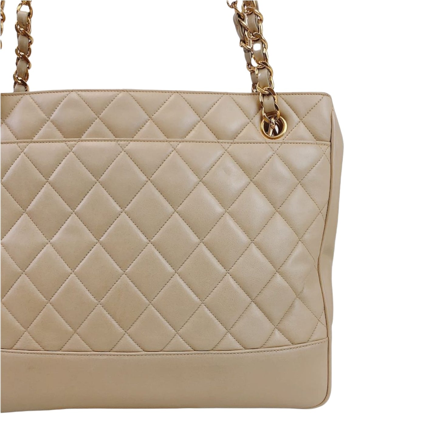 Vintage Tote Lambskin Beige GHW