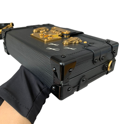 Louis-Vuitton Petite Malle Trunk Chest Black GHW