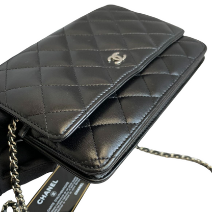 WOC Wallet on Chain Lambskin Black SHW