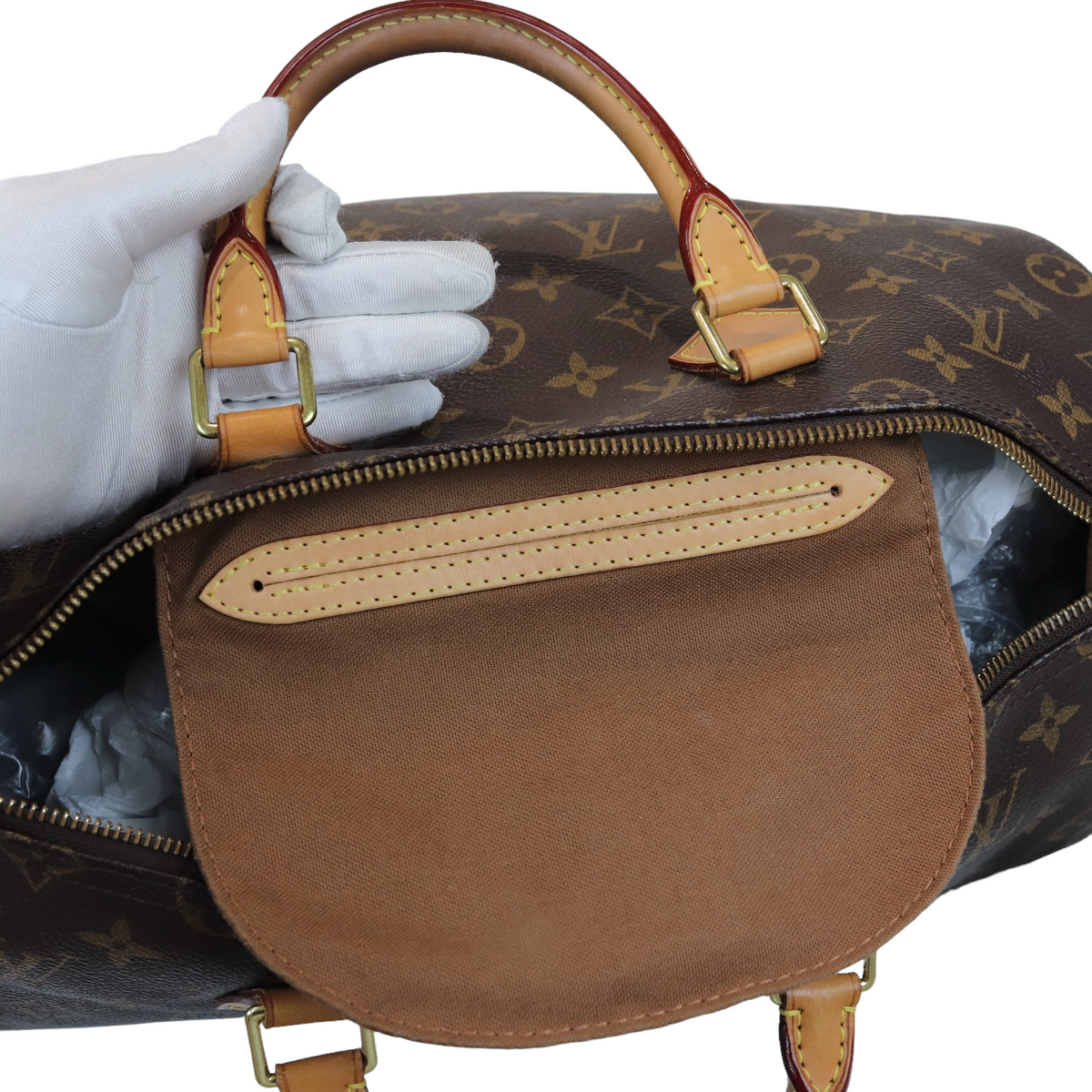 Louis-Vuitton Monogram Speedy 35 Brown GHW