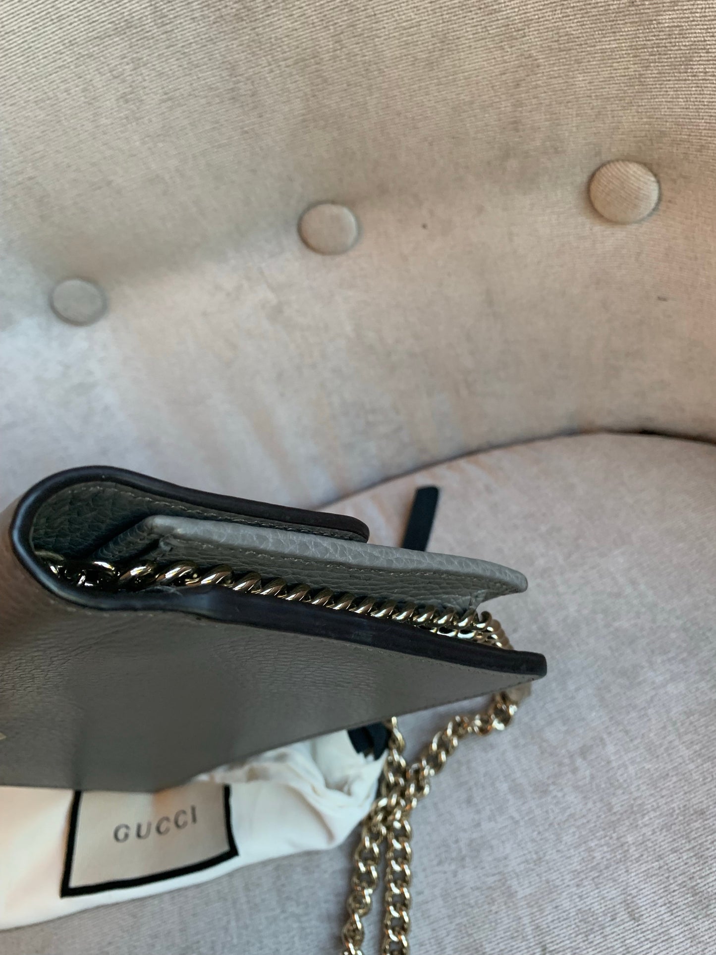 Gucci Dollar Grey Interlocking Chain Wallet