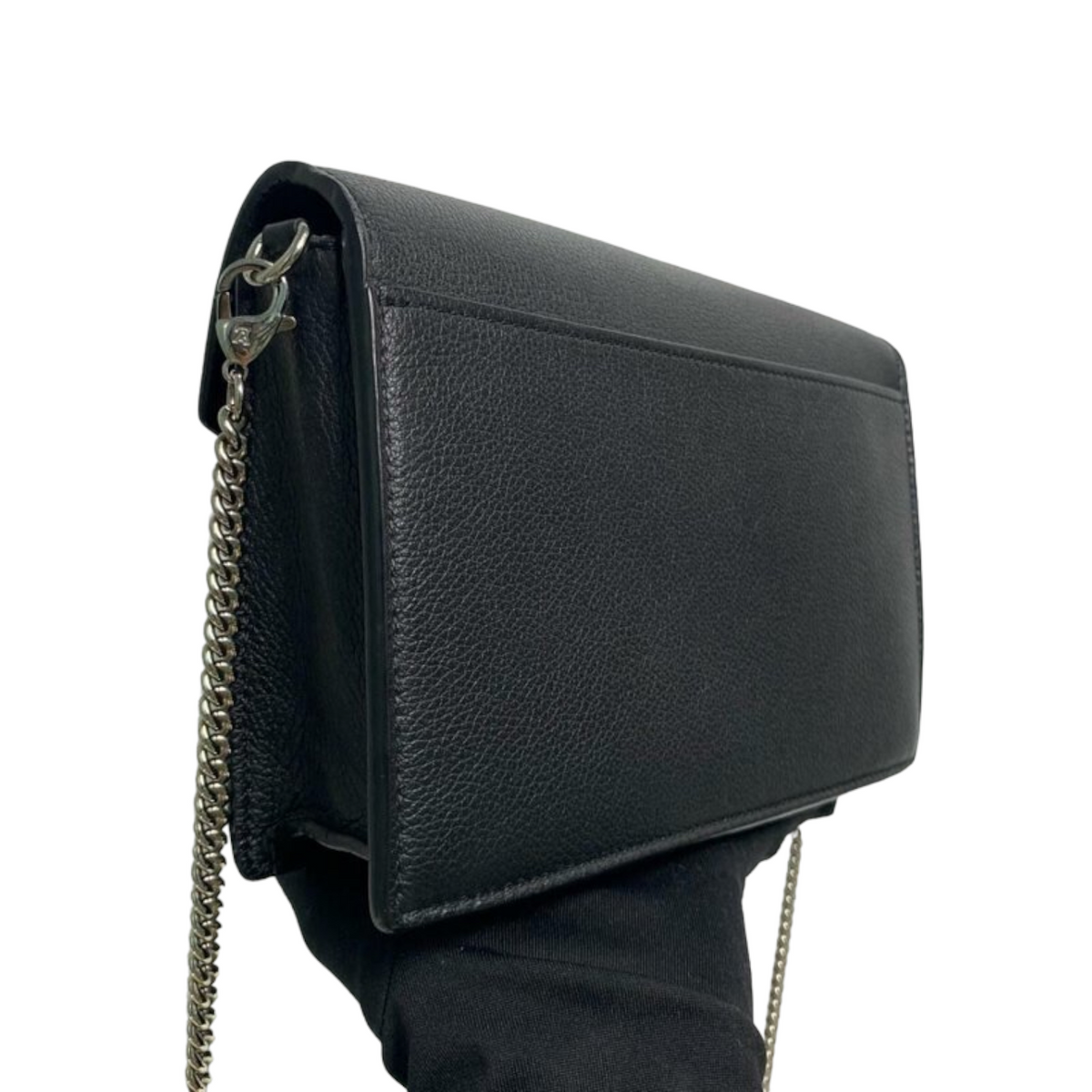 Louis-Vuitton Mylockme Chain Pochette Leather Black SHW