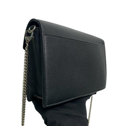 Louis-Vuitton Mylockme Chain Pochette Leather Black SHW
