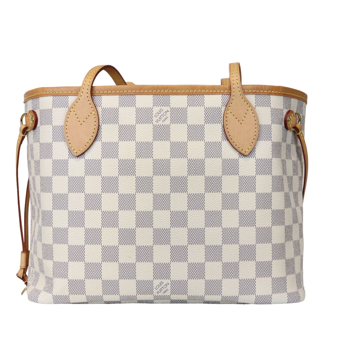 Louis-Vuitton Neverfull PM Damier Azure Canvas White GHW