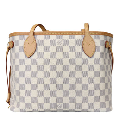 Louis-Vuitton Neverfull PM Damier Azure Canvas White GHW