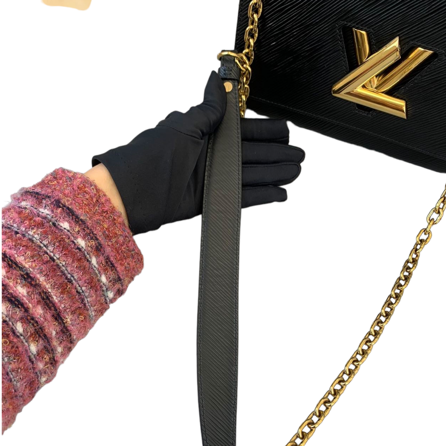 Louis-Vuitton Twist Lock Epi Leather MM Black GHW