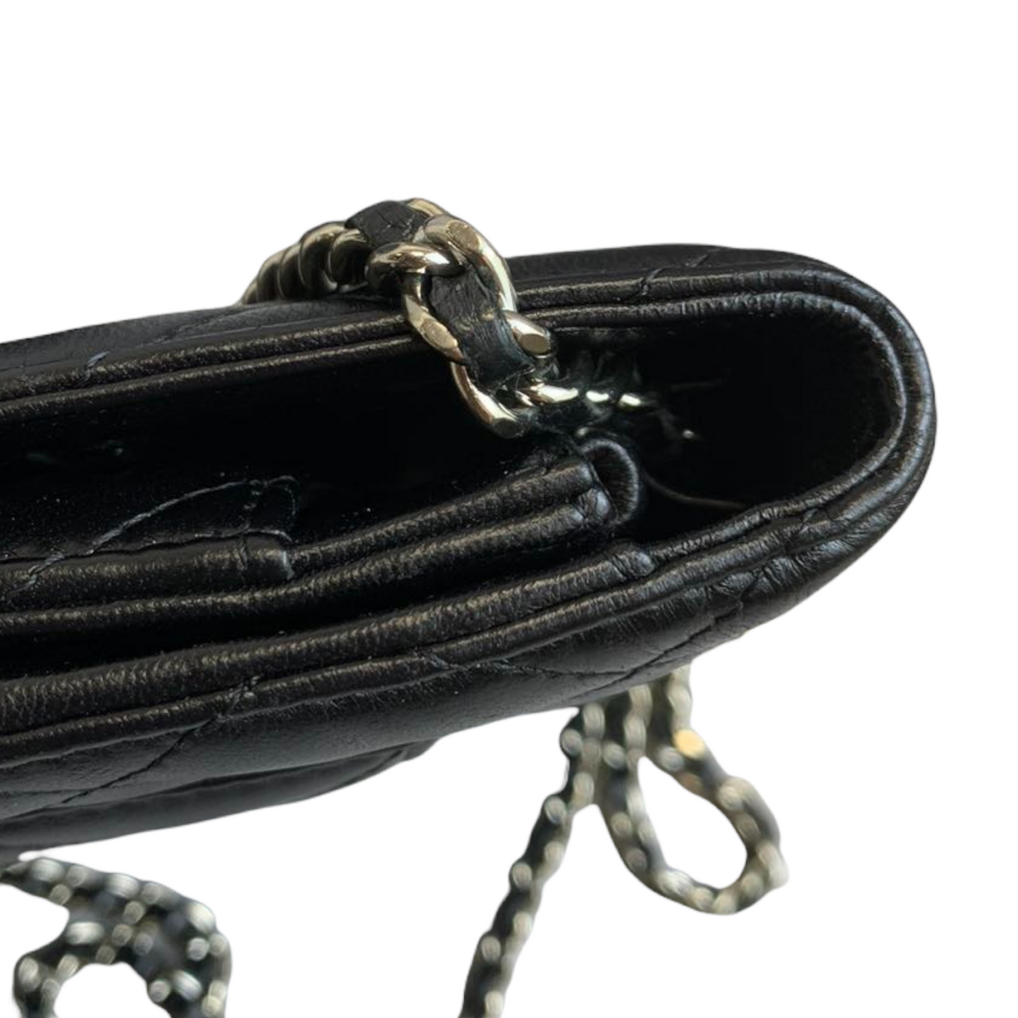 WOC Wallet on Chain Lambskin Black SHW