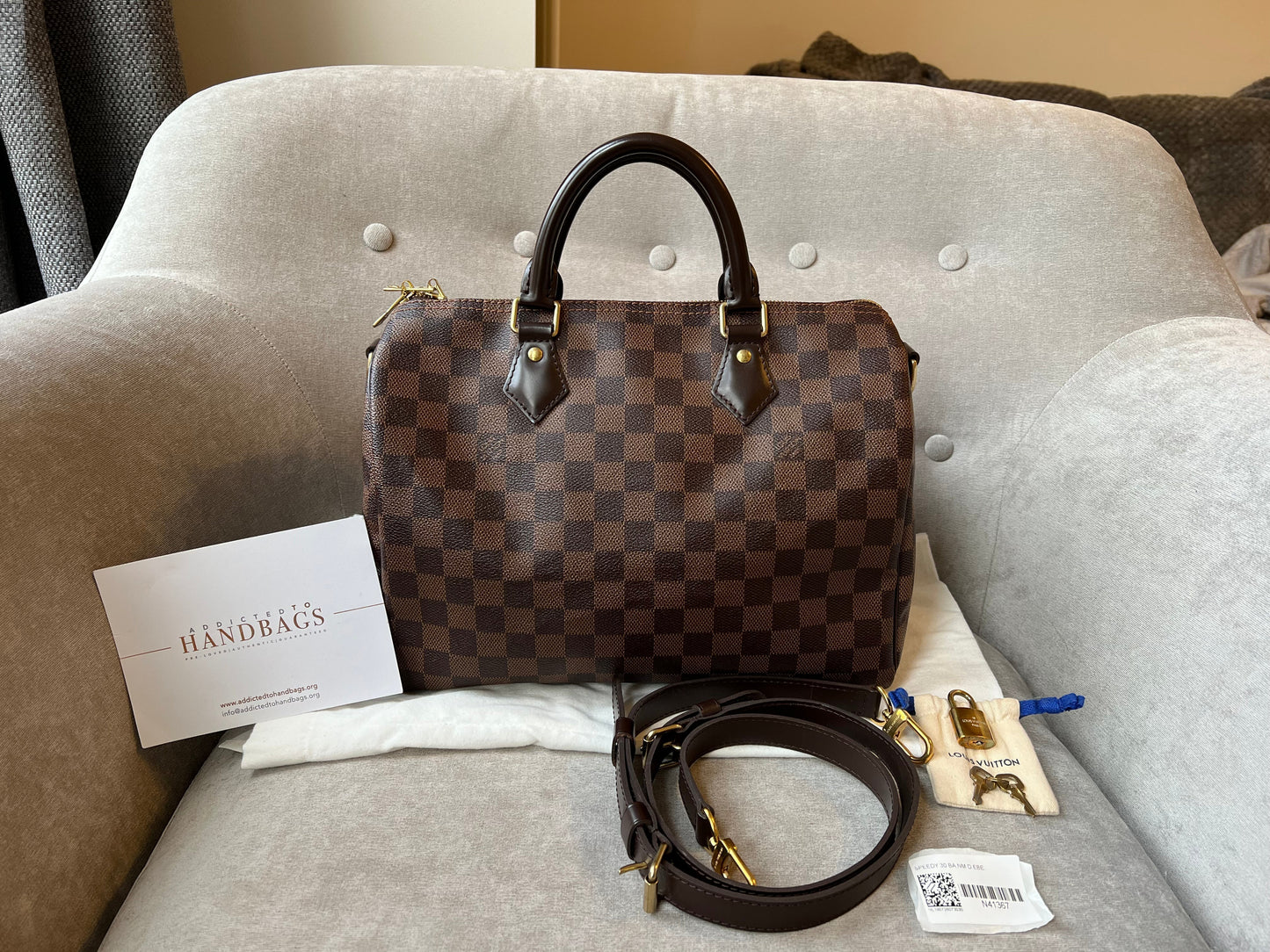 Louis Vuitton Speedy Bandouliere 30 Damier Ebene (RRP £1470)