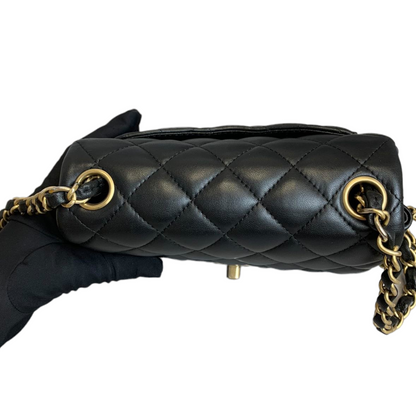 Classic Flap Square Mini Lambskin Black GHW