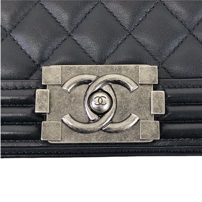 Boy Old Medium Calfskin Black RHW