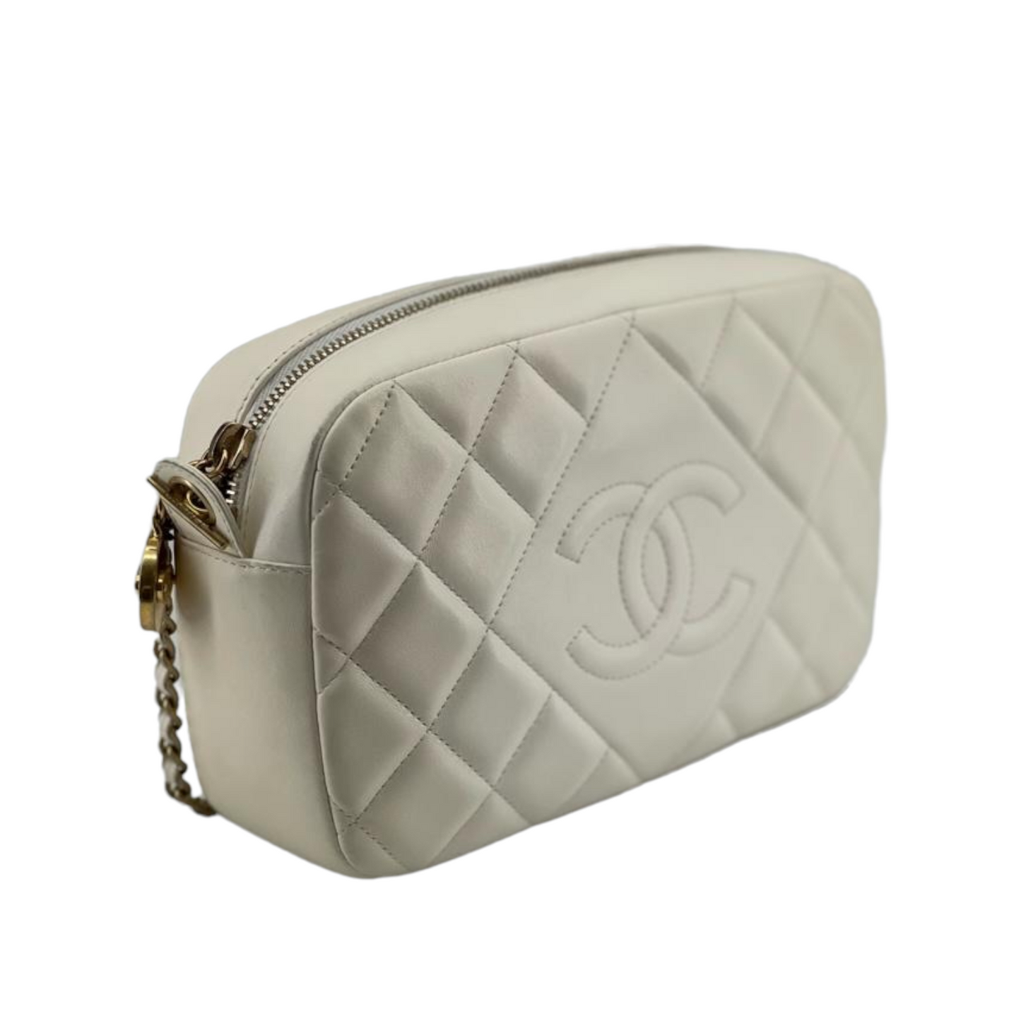 Matelasse Camera Bag White GHW