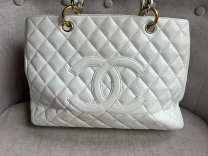 Chanel White Caviar Grand Shopper Tote (GST)