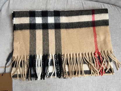 Burberry Classic Check Archive Beige Cashmere Scarf (RRP £420)