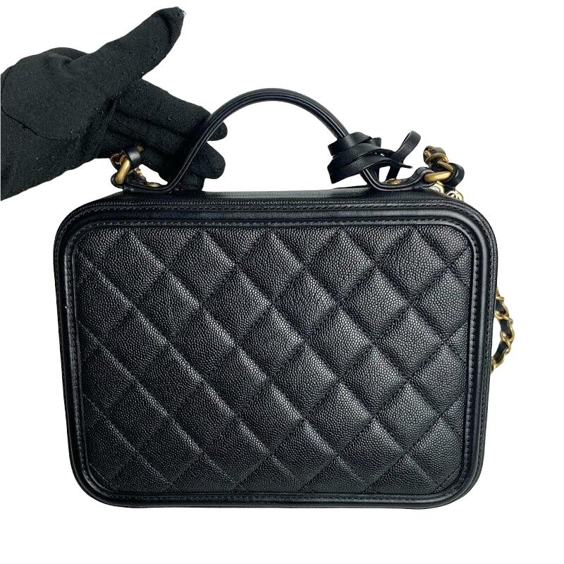 CC Filigree Medium Caviar Vanity Black GHW