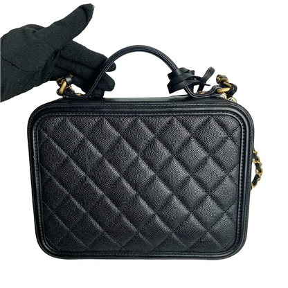 CC Filigree Medium Caviar Vanity Black GHW