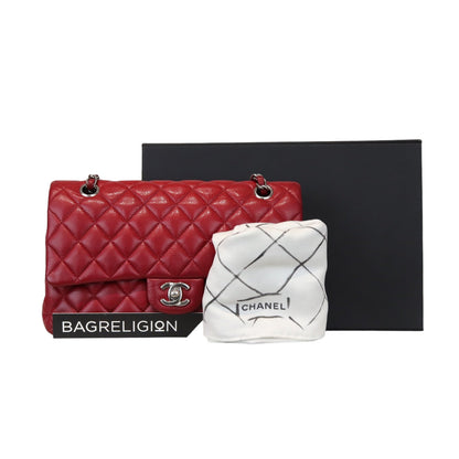 Classic Flap Caviar Medium Red SHW