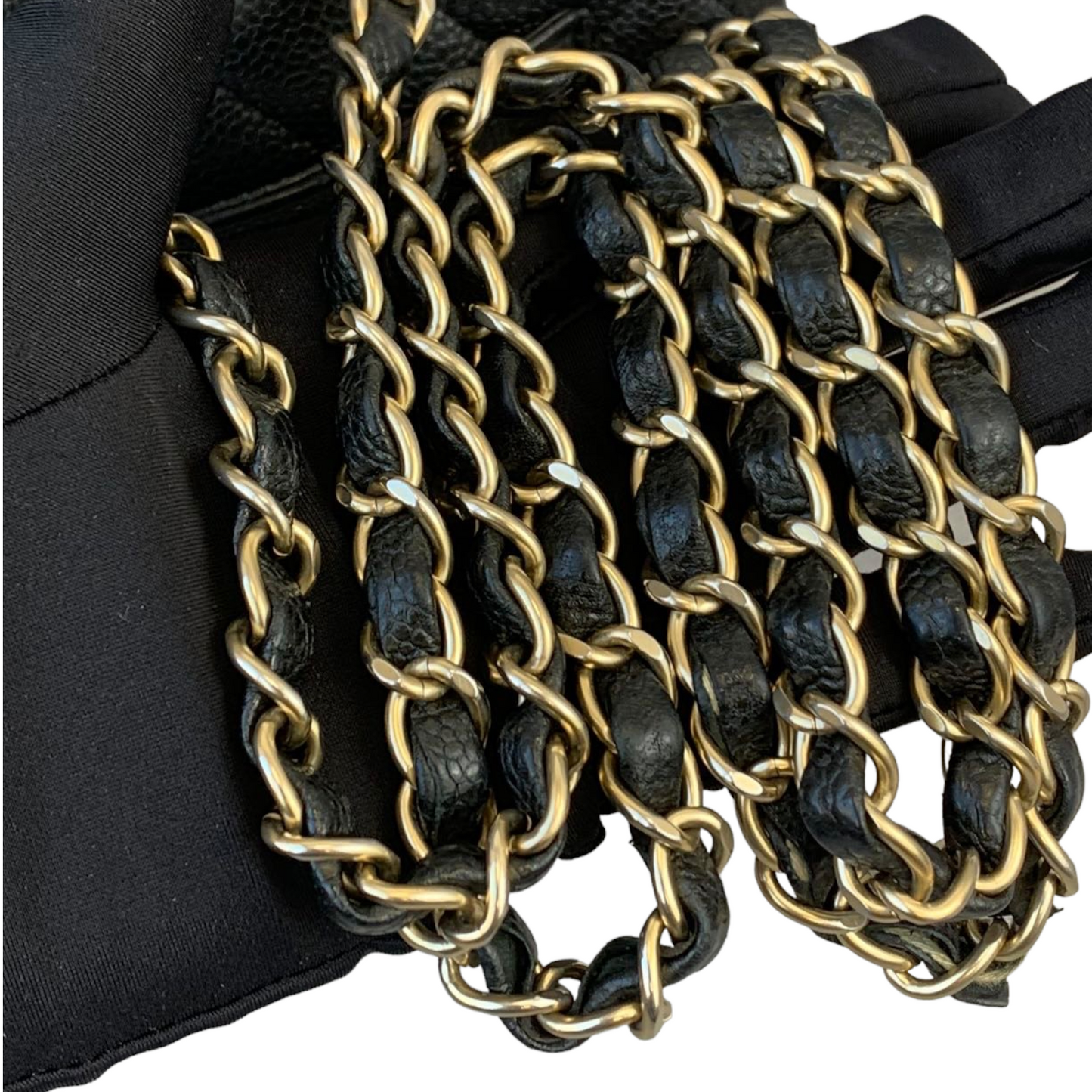 Mini Rectangle Flap Caviar Black GHW