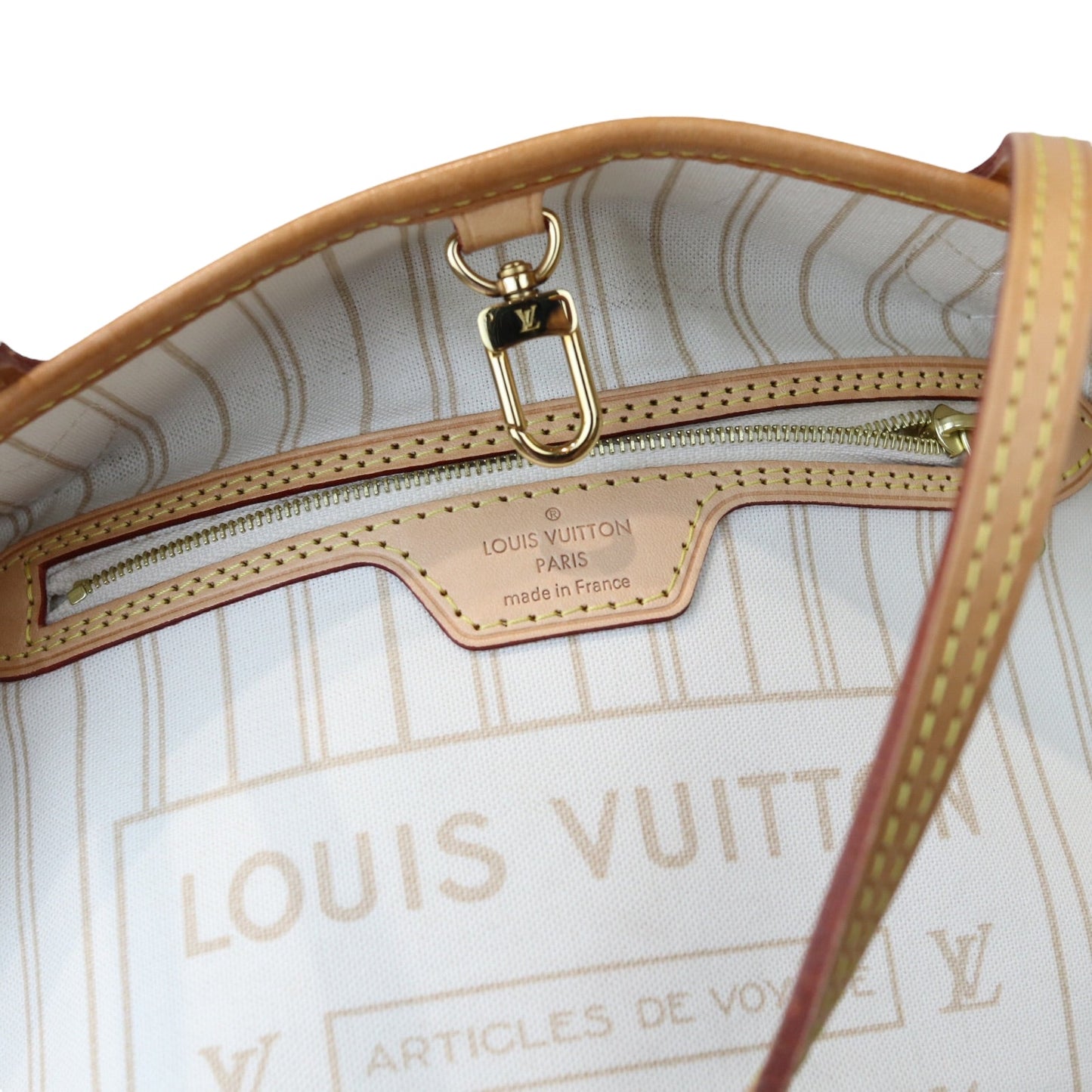 Louis-Vuitton Neverfull PM Damier Azure Canvas White GHW