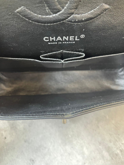 Medium Classic Flap Patent Black SHW