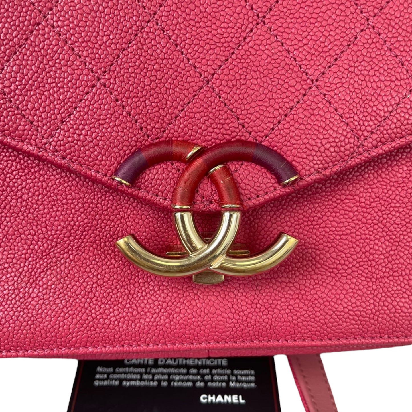 Coco Cuba CC Flap Caviar Red GHW