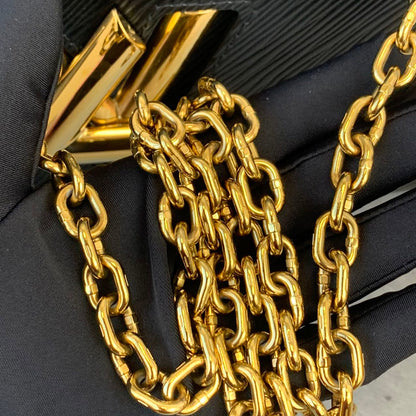 Louis-Vuitton Twist Lock Epi Leather MM Black GHW