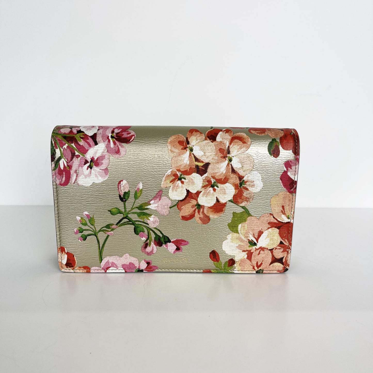 Gucci Blooms Wallet Chain Shoulder Bag Gold