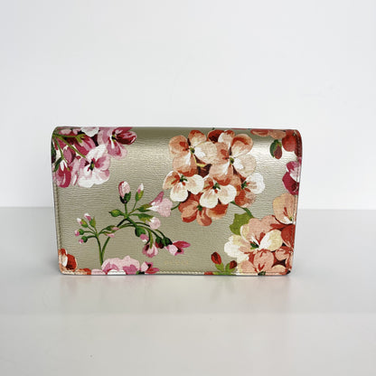 Gucci Blooms Wallet Chain Shoulder Bag Gold