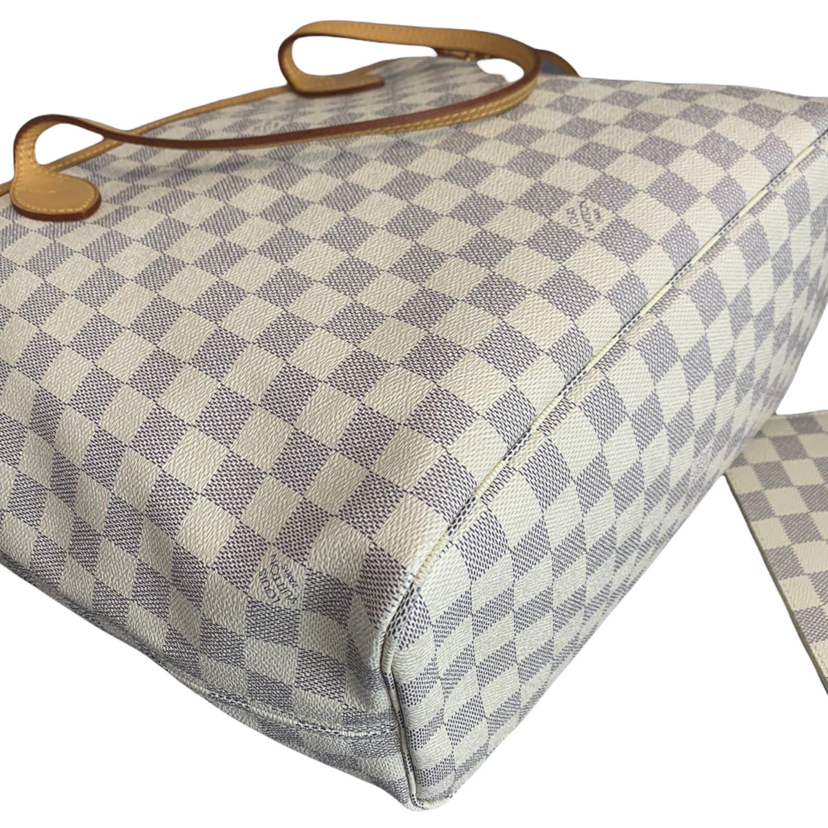 Louis-Vuitton Damier Azur Neverfull MM White GHW