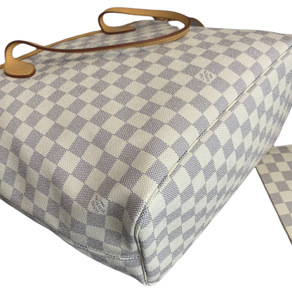 Louis-Vuitton Damier Azur Neverfull MM White GHW