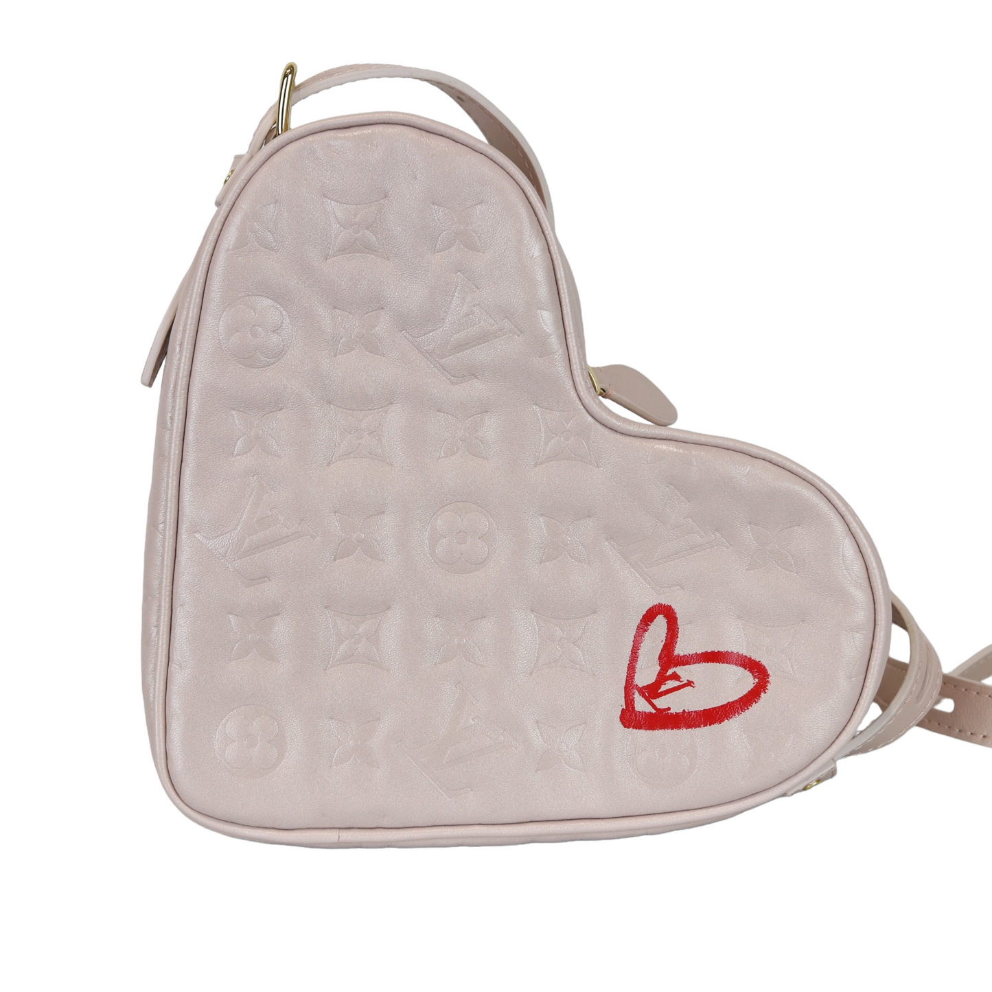 Louis-Vuitton Embossed Leather Sac Coeur Pink GHW