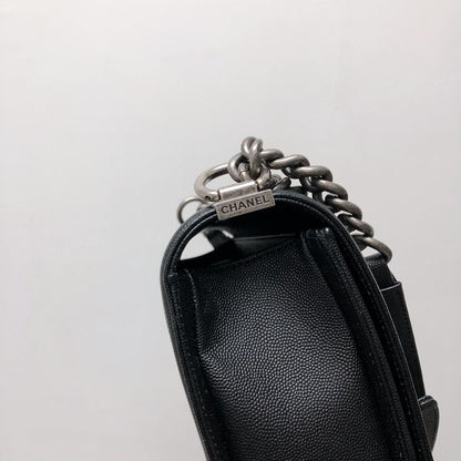 Boy New Medium Caviar Ruthenium Hardware Black