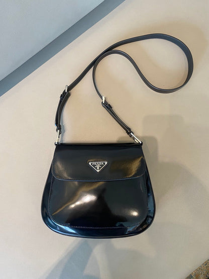 Prada Cleo brushed Leather Shoulder Bag With Flap