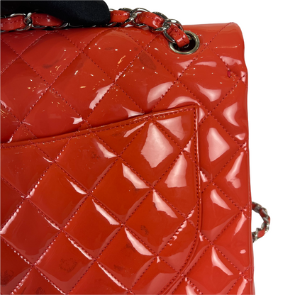 Double Flap Maxi Patent Coral SHW
