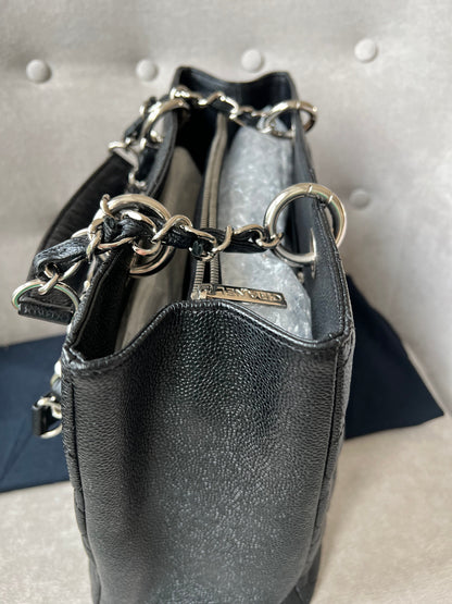 Chanel Black Caviar Grand Shopper Tote (GST) Silver Hardware