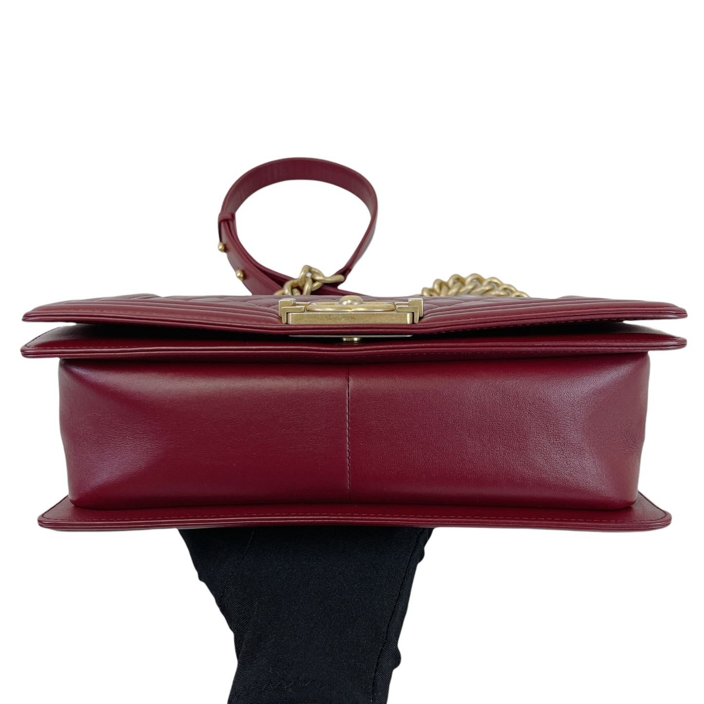 Quilted Old Medium Boy Calfskin Dark Red GHW