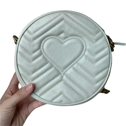 Gucci Marmont Round Mini Leather White GHW
