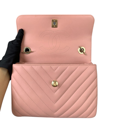 Small Trendy CC Flap Lambskin Pink GHW